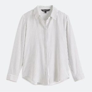 Striped White and Black Women's Blouse